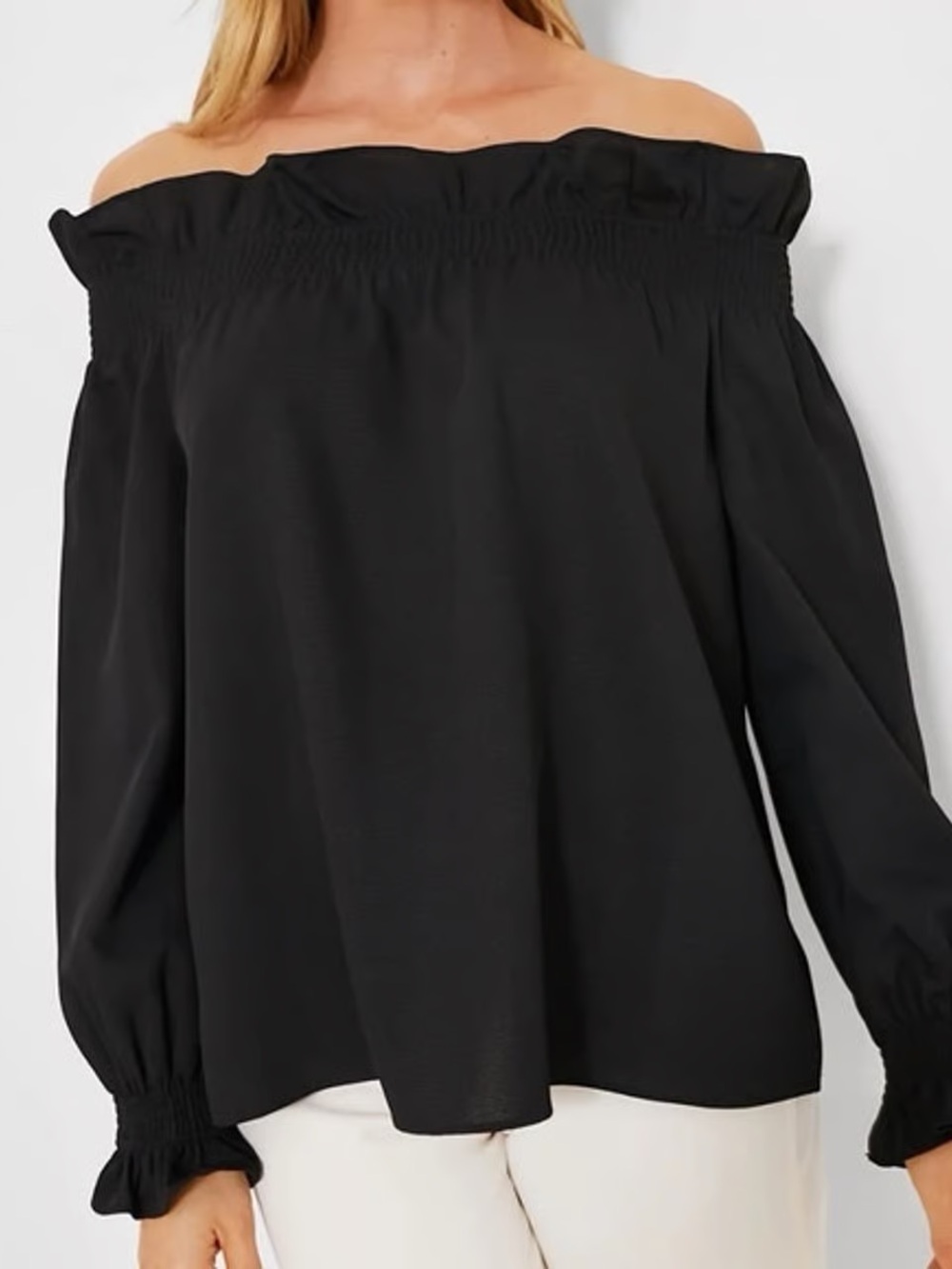 Tuckernuck Black Marguerite Off-the-Shoulder top NWT!